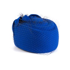 Фетровый шерстяной берет 530 Стюардесса Таблетка Вуалетка индиго Фетровый шерстяной берет 530 Стюардесса Таблетка Вуалетка индиго