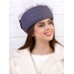 Фетровый шерстяной берет 530 Стюардесса Таблетка Вуалетка серо-голубой Фетровый шерстяной берет 530 Стюардесса Таблетка Вуалетка серо-голубой