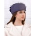 Фетровый шерстяной берет 530 Стюардесса Таблетка Вуалетка серо-голубой Фетровый шерстяной берет 530 Стюардесса Таблетка Вуалетка серо-голубой