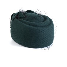 Фетровый шерстяной берет 530 Стюардесса Таблетка Вуалетка изумруд Фетровый шерстяной берет 530 Стюардесса Таблетка Вуалетка изумруд