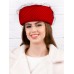Фетровый шерстяной берет 530 Стюардесса Таблетка Вуалетка красная Фетровый шерстяной берет 530 Стюардесса Таблетка Вуалетка красная