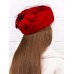 Фетровый шерстяной берет 530 Стюардесса Таблетка Вуалетка красная Фетровый шерстяной берет 530 Стюардесса Таблетка Вуалетка красная