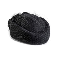 Фетровый шерстяной берет 531 Стюардесса Таблетка Вуалетка Пилотка черная Фетровый шерстяной берет 531 Стюардесса Таблетка Вуалетка Пилотка черная