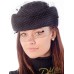 Фетровый шерстяной берет 531 Стюардесса Таблетка Вуалетка Пилотка черная
