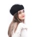 Фетровый шерстяной берет 531 Стюардесса Таблетка Вуалетка Пилотка черная