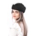 Фетровый шерстяной берет 531 Стюардесса Таблетка Вуалетка Пилотка черная