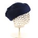 Фетровый шерстяной берет 531 Стюардесса Таблетка Вуалетка Пилотка т-синяя