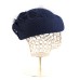 Фетровый шерстяной берет 531 Стюардесса Таблетка Вуалетка Пилотка т-синяя