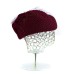 Фетровый шерстяной берет 531 Стюардесса Таблетка Вуалетка Пилотка т-красная
