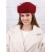 Фетровый шерстяной берет 531 Стюардесса Таблетка Вуалетка Пилотка т-красная