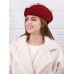 Фетровый шерстяной берет 531 Стюардесса Таблетка Вуалетка Пилотка т-красная