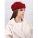 Фетровый шерстяной берет 531 Стюардесса Таблетка Вуалетка Пилотка т-красная