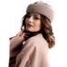 Фетровый шерстяной берет 531 Стюардесса Таблетка Вуалетка Пилотка песочная