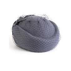 Фетровый шерстяной берет 531 Стюардесса Таблетка Вуалетка Пилотка серо-голубая Фетровый шерстяной берет 531 Стюардесса Таблетка Вуалетка Пилотка серо-голубая