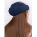 Фетровый шерстяной берет 531 Стюардесса Таблетка Вуалетка Пилотка мор-волна