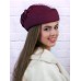Фетровый шерстяной берет 531 Стюардесса Таблетка Вуалетка Пилотка бордо