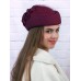 Фетровый шерстяной берет 531 Стюардесса Таблетка Вуалетка Пилотка бордо
