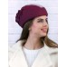 Фетровый шерстяной берет 531 Стюардесса Таблетка Вуалетка Пилотка бордо