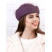 Фетровый шерстяной берет 531 Стюардесса Таблетка Вуалетка Пилотка лаванда