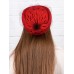 Фетровый шерстяной берет 531 Стюардесса Таблетка Вуалетка Пилотка красная