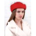 Фетровый шерстяной берет 531 Стюардесса Таблетка Вуалетка Пилотка красная