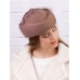 Фетровый шерстяной берет 531 Стюардесса Таблетка Вуалетка Пилотка капучино