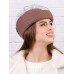 Фетровый шерстяной берет 531 Стюардесса Таблетка Вуалетка Пилотка капучино