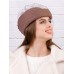 Фетровый шерстяной берет 531 Стюардесса Таблетка Вуалетка Пилотка капучино