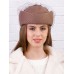 Фетровый шерстяной берет 531 Стюардесса Таблетка Вуалетка Пилотка капучино