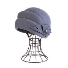 Фетровый шерстяной берет 170 серо-голубой Фетровый шерстяной берет 170 серо-голубой