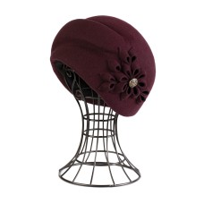 Фетровый шерстяной берет 175 бордо Фетровый шерстяной берет 175 бордо