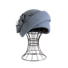 Фетровый шерстяной берет 176 серо-голубой Фетровый шерстяной берет 176 серо-голубой