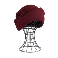 Фетровый шерстяной берет 177 тёмно-красный Фетровый шерстяной берет 177 тёмно-красный