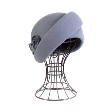 Фетровый шерстяной берет 177 серо-голубой Фетровый шерстяной берет 177 серо-голубой