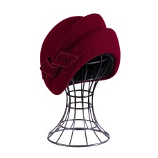 Фетровый шерстяной берет 270 тёмно-красный