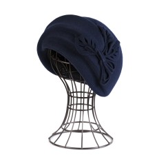 Фетровый шерстяной берет 275 тёмно-синий