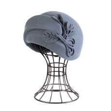 Фетровый шерстяной берет 275 серо-голубой