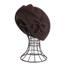 Фетровый шерстяной берет 277 коричневый Фетровый шерстяной берет 277 коричневый