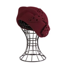 Фетровый шерстяной берет 288 тёмно-красный Фетровый шерстяной берет 288 тёмно-красный