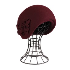 Фетровый шерстяной берет 523 тёмно красный Фетровый шерстяной берет 523 тёмно красный