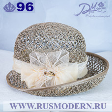 Соломенная шляпка №96 с ажуром по полю и тулии